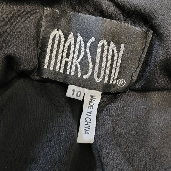 Marsoni Vintage Ruched Satin Form Fitting Cocktail Dress - Picture 6 of 8